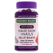 Nature's Bounty Advanced Hair, Skin & Nails Jelly Beans, Vegetarian Dietary Supplement, 80 Each