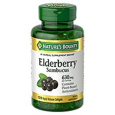 Nature's Bounty Elderberry 630 mg, Softgels, 120 Each