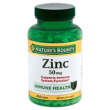 Nature's Bounty Zinc Dietary Supplement, 50 mg, 200 count