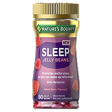 Nature's Bounty Sleep with Melatonin Sleep Aid Mixed Berry Flavor, Jelly Beans, 80 Each