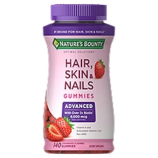 Nature's Bounty Optimal Solutions Strawberry Flavored Gummies Dietary Supplement, 140 count