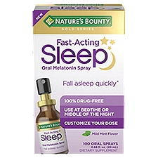 Nature's Bounty Gold Series Fast-Acting Oral Melatonin Sleep Spray Dietary Supplement, 0.68 fl oz
