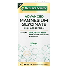 Nature's Bounty Advanced Magnesium Glycinate Mineral Supplement, 90 count