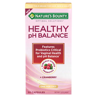 Nature's Bounty Optimal Solutions Healthy pH Balance, Probiotics for Vaginal Health and pH balance, 30 Capsules