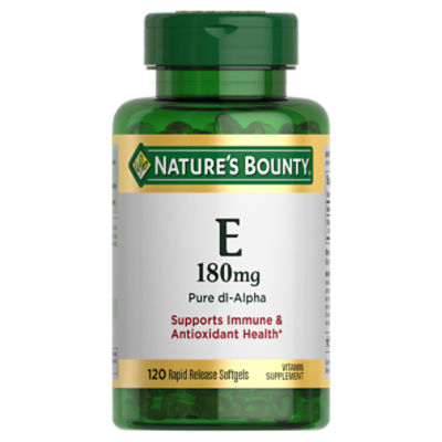 Nature's Bounty Vitamin E Pure dl-Alpha, Supports Antioxidant Health, 180mg, 120 Softgels