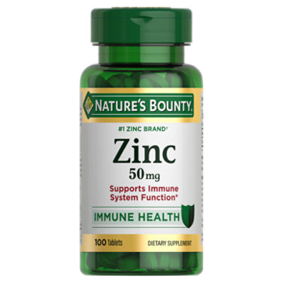 Nature's Bounty Zinc, Immune Support, 50 mg, 100 Caplets