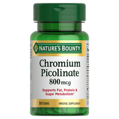 Nature's Bounty Chromium Picolinate Mineral Supplement, 800 mcg, 50 count, 50 Each