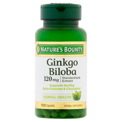 Nature's Bounty Ginkgo Biloba, Memory Support Supplement, 120mg, 100 Capsules, 100 Each