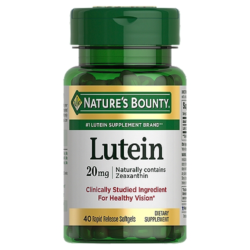 Nature's Bounty Lutein, Supports Vision Health, 20 mg, 40 Softgels