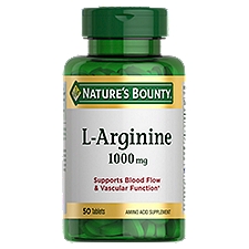 Nature's Bounty L-Arginine, Supports Blood Flow and Vascular Function, 1000 mg, 50 Tablets