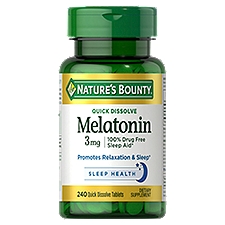 Nature's Bounty Quick Dissolve Melatonin 3 mg, Dietary Supplement, 240 Each