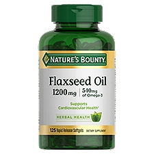 Nature's Bounty Flaxseed and Omega 3, Dietary Supplement, Supports Cardiovascular Health, 1200mg, 125 Softgels