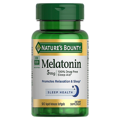 Nature's Bounty Melatonin, Promotes Relaxation and Sleep Health, Dietary Supplement, 5 mg, 90 count