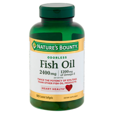 Nature's Bounty Odorless Fish Oil Dietary Supplement, 2400 mg, 90 count