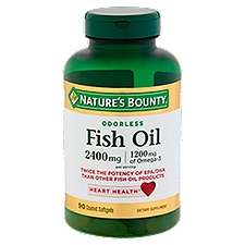 Nature's Bounty Odorless Fish Oil Dietary Supplement, 2400 mg, 90 count