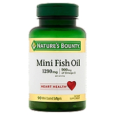 Nature's Bounty Mini Fish Oil 1290 mg, Mini Coated Softgels, 90 Each