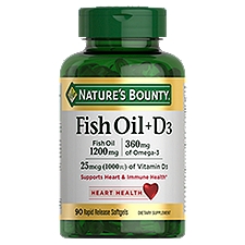 Nature's Bounty Fish Oil + D3 Rapid Release Softgels, 90 count