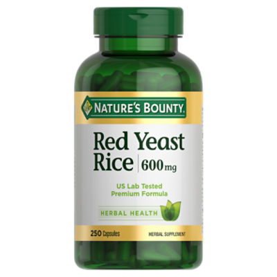 Nature's Bounty Red Yeast Rice Herbal Supplement, 600 mg, 250 count