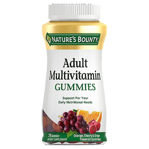 Nature's Bounty Adult Multivitamin Gummies, Multi-Flavored Vitamins, 75 Ct