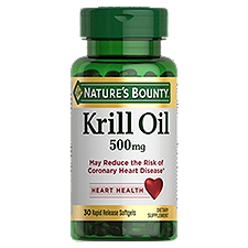 Nature's Bounty Heart Health Krill Oil Rapid Release Softgels, 500 mg, 30 count