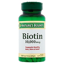 Nature's Bounty Biotin Rapid Release Softgels, 10,000 mcg, 120 count, 60 Each