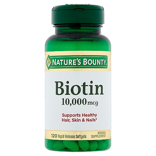 Nature's Bounty Biotin Rapid Release Softgels, 10,000 mcg, 120 count