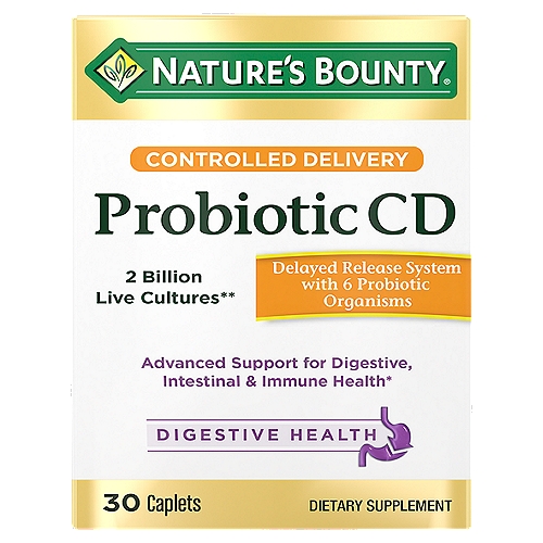 Nature's Bounty Controlled Delivery Probiotic CD Caplets, 30 count