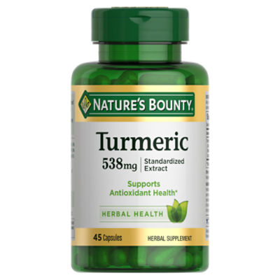 Nature's Bounty Turmeric Herbal Supplement, 538 mg, 45 count, 45 Each