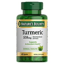 Nature's Bounty Turmeric Herbal Supplement, 538 mg, 45 count, 45 Each