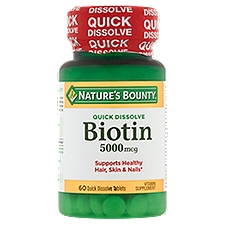 Nature's Bounty Biotin 5000mcg Natural Strawberry Tablets, 60 Each