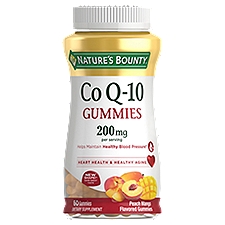 Nature's Bounty Peach Mango Flavored Co Q-10 Gummies, 200 mg, 60 count