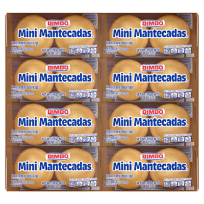Bimbo Mantecadas Mini Vanilla Muffins, 8 Twin Packs, 17.76 oz 