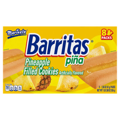 Marinela Barritas Piña Pineapple Soft Filled Cookie Bar, 8 count, 18.88 oz
