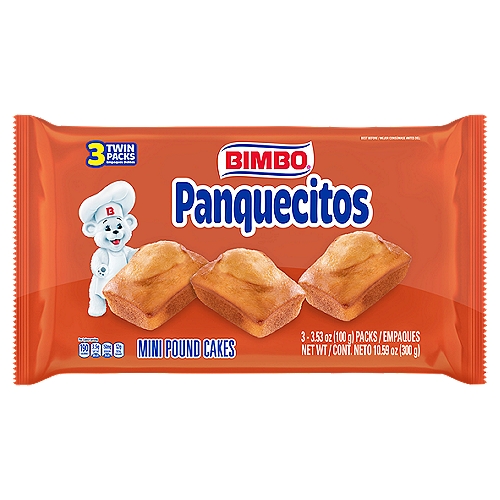 Bimbo Panquecitos Mini Pound Cakes Twin Packs, 3.53 oz, 3 count