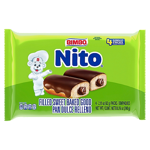 Bimbo Nito Filled Sweet Baked Good Single Packs, 2.19 oz, 4 count
