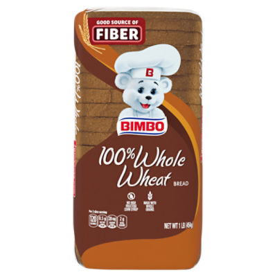 Bimbo 100% Whole Wheat Bread, Made with Whole Wheat Flour, 16 Oz, 16 Ounce