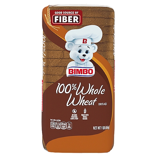 Bimbo 100% Whole Wheat Bread, Made with Whole Wheat Flour, 16 Oz