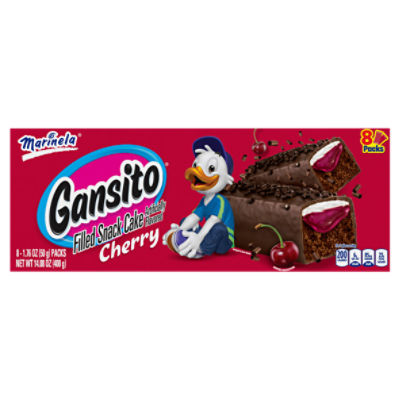 Marinela Gansito Cherry Chocolate Flavored Covered Filled Chocolate Snack Cakes, 8 packs, 14.08 oz