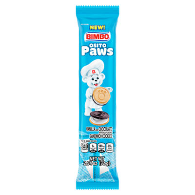 Bimbo Osito Paws Vanilla and Chocolate Sandwich Cookies, 2.54 oz