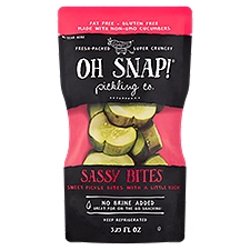 Oh Snap! Pickling Co. Sassy Bites Sweet Pickle Bites with a Little Kick, 3.25 fl oz, 3.3 Fluid ounce