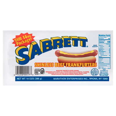 Sabrett Skinless Beef Frankfurters, 14 oz Fairway