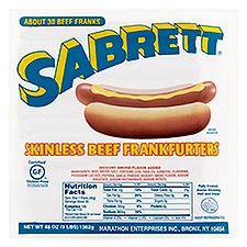 Sabrett Skinless Beef Frankfurters, 48 oz