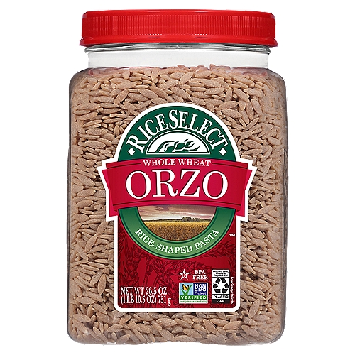 RiceSelect Whole Wheat Orzo Rice-Shaped Pasta, 26.5 oz