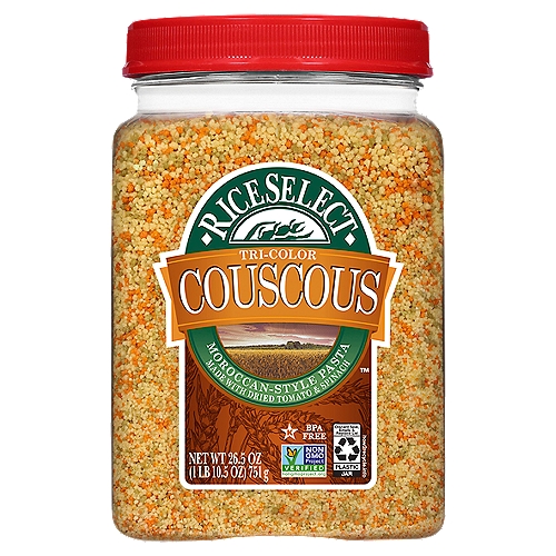 RiceSelect Tri-Color Couscous Moroccan-Style Pasta, 26.5 oz