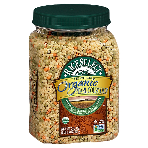 Rice Select Tri-Color Organic Paprika & Spinach Flavored Pearl Couscous, 24.5 oz
Toasted Israeli-Style Pasta