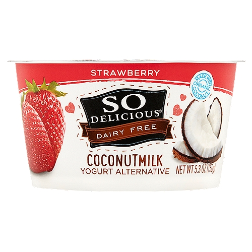 So Delicious Dairy Free Strawberry Coconutmilk Yogurt Alternative, 5.3 oz
Live Active Cultures Include: S. thermophilus, L. rhamnosus, L. acidophilus, L. bulgaricus, Bifidobacterium spp., L. casei, L. paracasei, L. plantarum