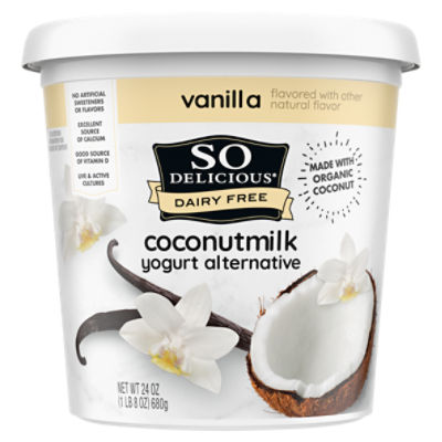 So Delicious Dairy Free Coconut Milk Yogurt Alternative, Vanilla, Vegan, Gluten Free, 24 oz Container