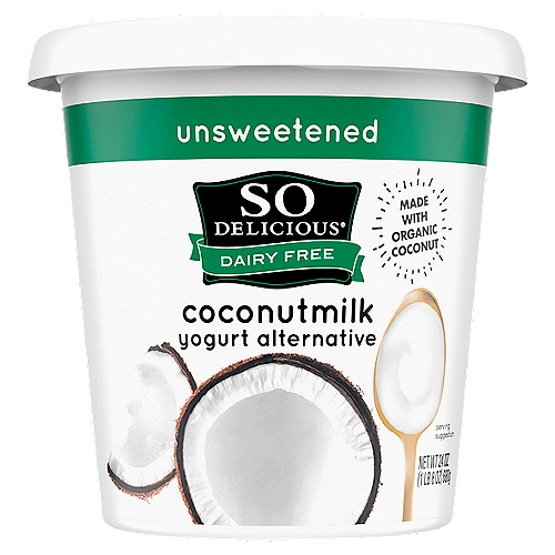 So Delicious Dairy Free Unsweetened Coconutmilk Yogurt Alternative, 24 oz
Live Active Cultures: S. thermophilus, L. rhamnosus, L. acidophilus, L. bulgaricus, Bifidobacterium spp., L. casei, L. paracasei, L. plantarum