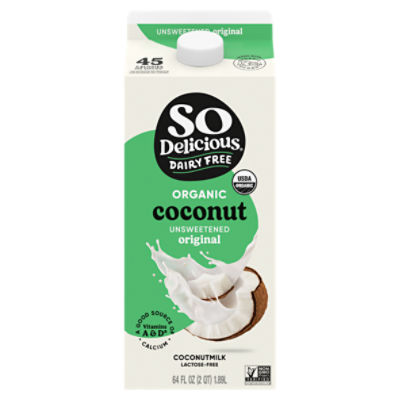 So Delicious Dairy Free Organic Unsweetened Coconutmilk Beverage, half