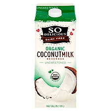 So Delicious Dairy Free Organic Unsweetened, Coconutmilk Beverage, 64 Fluid ounce